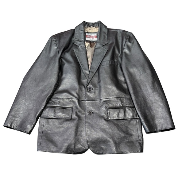 Excelled 2 Button Leather Blazer Coat Jacket Men’s Sz 40 SM - Picture 1 of 7